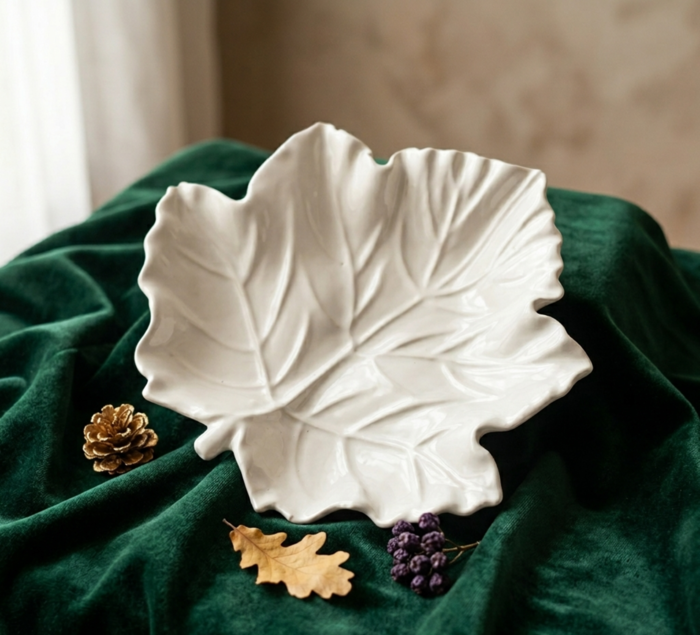 Γυψινο σκεύος σε σχήμε Φύλλου