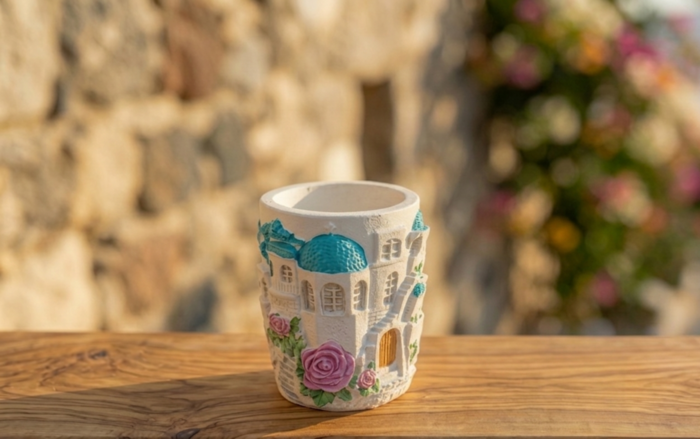 Χειροποίητη Γύψινη Μολυβοθήκη, Κασπώ. The Morning Breeze.